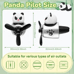 Tallew Car Air Freshener Cute Panda Car Vent Clip Diffuser with Rotating Propeller Outlet Vent 2.5" x 2.4" x 2.1" Easy to Install Included 2 Scents Aroma Tablets Aromatherapy Ornament Auto Accessories