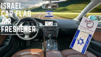 Car Air Freshener Israel Flag - Automotive Air Freshener - Blue and White - Squash Scent - 3 Pack - 0.1 Fl Oz - 37 Sq Ft Coverage