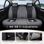 Coverado Car Seat Covers Full Set, Nappa Leather Seat Covers for Cars, Car Seat Protector Car Seat Cushion, Front and Back Seat Protectors Cushions Universal Fit for Most Cars Vehicles(Gray&Black)