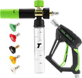 Tool Daily Pressure Washer Short Gun with Mini Foam Cannon, 5 Power Washer Nozzle Tips, 1/4 Inch Quick Connector