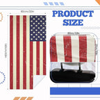 2 Pack Car Seat Towel Covers with Storage Bag 63 x 32 Inch Athletic Running Towel Seat Sweat Washable Non Slip Cover Gift for Car Outdoor Sport Activities (American Flag)