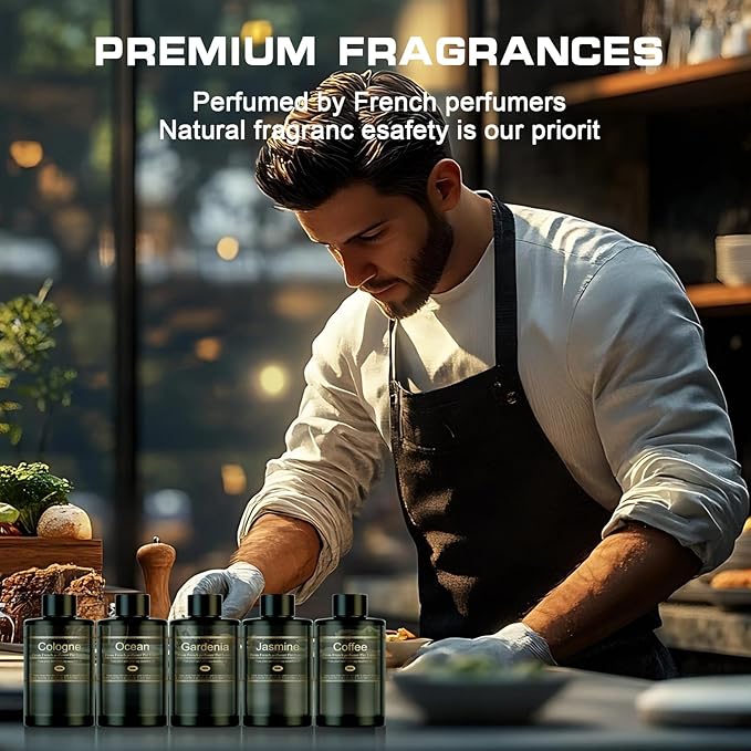 Car Air Freshener Refill for Men & Women 6.09 FL OZ /180ML - 9 Month Jasmine Scent Essential Oil Perfume, Essential Oil Made of Natural Plant Extracts, Compatible with Car Diffusers for Home/Office
