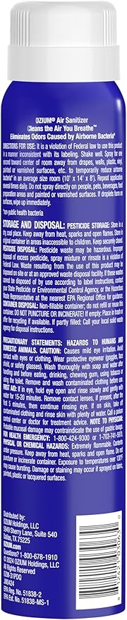 Ozium 3.5 Oz. Air Sanitizer & Odor Eliminator for Homes, Cars, Offices and More, Outdoor Essence Scent, 2 Pack