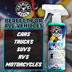 Chemical Guys CWS_101_64A Car Wash, Dry & Shine Bundle - Maxi-Suds II Foaming Car Wash Soap, 64 oz (Half Gallon), Cherry Scent + After Wash Gloss Boosting Drying Aid (16 oz) (2 Items)