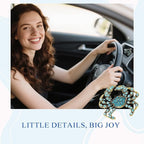 Beach Car Decor,Bling Crab Car Air Freshener Vent Clips,2pcs Coastal Blue Sea Crab Ocean Themed Decoration Accessories for Women,Refillable Diffuser