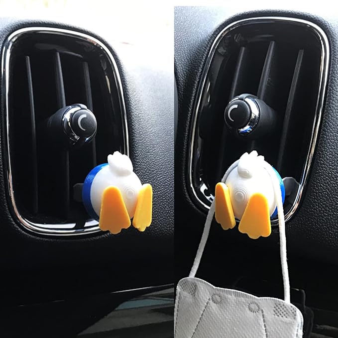 3D OM, Air Freshener Duck(blue) for car, Stylish Fun-3D Printing Plastic (eco PLA), Magnet and Clip Attach to various Objects(Car, Air-cleaner, Fridge, Microwave, Shelf) Solution is not included