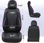 Coverado Car Seat Covers Front Seats, Nappa Leather Black&Purple Car Seat Cover, Automotive Seat Covers, Waterproof Driver Seat Protector, 2 Pack Front Seat Cover Car Seat Cushion Fit for Most Cars