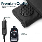 Zone Tech Black Cooling Car Seat Cushion 2-Pack 12V Automotive Adjustable Temperature Comfortable with Improved Air Circulation, Universal Fit for All Vehicles