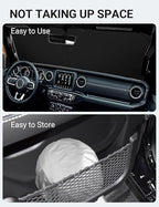 Proadsy Windshield Sun Shade Custom Fit Jeep Wrangler JL JLU & Gladiator JT 2018-2024 2025 2026 4-Layer Foldable Front Sunshade Protector Sun Visor Blocks UV Rays Keep Car Cooler Accessories