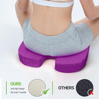 Season Guard Tailbone Pain Relief Office Chair Seat Cushion, Memory Foam Gel Seat Cushion for Sciatica Pain Relief with Washable Cover, Butt Cushion for Long Sitting, Velvet, Purple