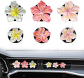 6PCS Car Cherry Blossom Vent Clips Cute Floral Scented Air Freshener Decor Pink Floral Auto Accessories for Women Aesthetic Car Interior Decorations