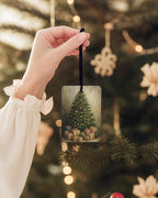 Vintage Christmas Berry Car Air Freshener 4 Pcs, Winter Bell Xmas Tree Snowman Santa Hanging Air Freshener for Cars Closet Drawer Books, Rustic Christmas Car Accessories Mirror Decor for Women