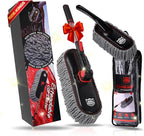 Car Duster Grey Set-Stocking Stuffers Gifts for Men Women-Microfiber Multipurpose Duster,Interior & Exterior Cleaning Tools,Dashboard Detailing Brush,Scratch Free with Extendable Handle,2 Packs