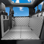Back Seat Extender for Dogs 57 * 28.7 in, Upgraded Sofa Leather Dog Car Seat Cover for Back Seat, Foldable in the Car, Hard PVC Panels Bottom Support to 330 lbs, Full Coverage for Full Size Truck/SUV