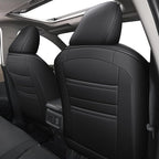 AOMSAZTO Custom Fit Seat Covers for Toyota bZ4X XLE,Limited 2023 2024 2025 2026 Full Set Waterproof Faux Leather Cover Seat Set Interior Accessories Cushion Protector Breathable Seat Cover Sets Black