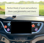 6pcs Flower Car Air Freshener Vent Clips,Purple Orange Blue Daisy Flowers Air Vent Clip Car Accessories for Women 3.3cm/3cm Flower Girly Vehicle Decor,Refillable Diffuser