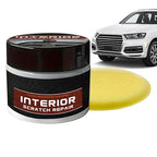 Dashboard Scratch Repair Kit Car Interior Scratch Remover 100g Dashboard Restorer Interior with Sponge Car Parts Refurbish Wax for Minor Scratches Repair, Safe for All Vehicles