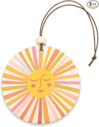 Studio Oh! Scented Hanging Car Air Fresheners - Pack of 2 - Natural & Exclusive Fragrance with DeoBoost Technology - Unique Design with Decorative Bead - Retro Sunshine