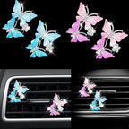 HungMieh 4 PCS Car Vent Clip Air Freshener, Butterfly Car Interior Accessory in Pink&Blue for Women, Car Outlet/Vent Décor Charm with Refill Pads for Dropping Fragrance