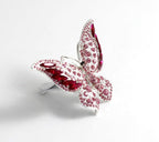 Bling Crystal Car Fragrance Butterfly Car Diffuser Air Freshener with Vent Clip (Pink)
