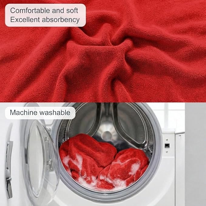 Car Seat Towel Cover, Universal Front Seat Protector for Cars, SUVs and Trucks, Sweat Towel Car Seat Cover for Gym, Yoga, Swimming, Pets and Family Travel, Haute Red, 2 Pack