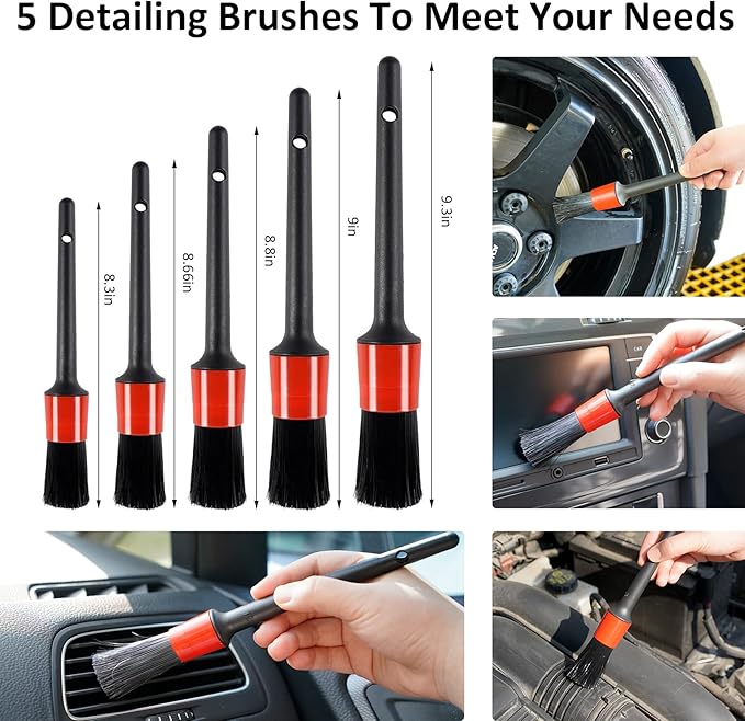 AUTODECO 30Pcs Car Wash Cleaning Kit - Car Care Wash Tools Set Car Detailing Set with Collapsible Bucket Snow Shovel