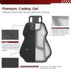 Gel Lumbar Support Pillow & Seat Cover for Car,Seat Cushion for Long Sitting Pressure Relief (2CM Thick), Lumbar Seat Cushion for Car 27.95''x18.89'',Gel Seat Cushion Cover 18.11''x17.13'',Black