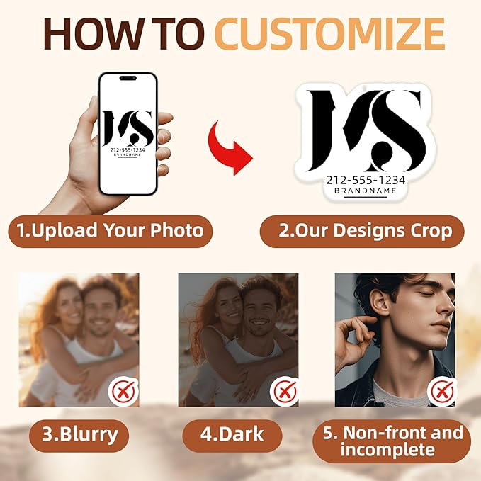 3-1000PCS Custom Car Air Freshener with Logo, Air Freshener Custom Photo, Car Customization Accessories, Personalized Photo Gifts for Business, Gas Station Car Wash Giveaways