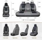 Coverado Car Seat Covers Full Set, Nappa Leather Seat Covers for Cars, Car Seat Protector Car Seat Cushion, Front and Back Seat Protectors Cushions Universal Fit for Most Cars Vehicles(Gray&Black)