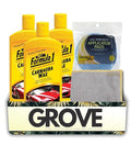 3x Carnauba Wax Liquid by Formula 1 16 oz Bundle with Microfiber Cloth & Microfiber Applicator Pads – Car Wax Polish Provides Cleaning, Protection, and Restoration for Vehicle – Gift Set (5 Items)