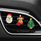 Set of 5 Christmas Car Air Freshener Vent Clips, Cute Santa Elk Snowman Xmas Tree Air Conditioning Outlet Clip Charms, Fun Car Interior Decoration Accessories