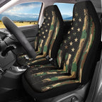 ELEQIN Car Seat Covers, Camo US Flag Print Seat Cover Front Car Seat Cushion, Front Auto Protector Universal Fit Most Cars, Automotive Interior Accessory