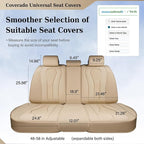 Coverado Automotive Seat Covers, Back Car Seat Cover, Rear Seat Cover, 3-Pieces Luxury Car Seat Cushion, Beige Seat Cover Seat Protector Universal Fit Most Cars