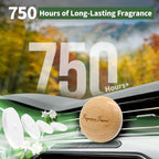 Wooden Car Air Freshener Vent Diffuser, Light Brown Beech Wood with Zinc Alloy Base, Refillable Essential Oil Compatible Car Vent Clip, Includes 4 Scented Pads, Long Lasting Natural Diffuser