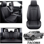 Tomatoman Tacoma Car Seat Covers Compatible with Toyota Tacoma Truck 2005-2024 2025 2026 Access Crew Double Cab TRD Sport Offroad Limited SR5 V6 Cushions(Full Set/Black)