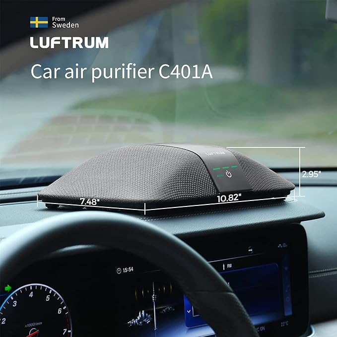 Car Air Purifier with H13 True HEPA Filter: Car Portable Air purifier for Exhaust Fumes, VOC, Smoke, Odors, and Bacteria, 99.9% Removal to 0.1 Microns - Air purifier for Traveling Bedroom (grey)