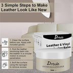 Leather Recoloring Balm, Leather Color Restorer Conditioner, Leather Restorer for Couches Paint, Leather Scratch Remover, Scratch Leather Faded Repair Kits for Vinyl Furniture (Ivory, 75ML)