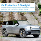 Windshield Sun Shade for 2026 2025 2024 2023 2022 Rivian R1S Custom Fit Window Sunshade SUV Accessories Fodable Sun Visor UV Protector Shade Heat Shield Cover