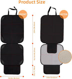SMART ELF Car Seat Protector, Large Auto Protector for Child Seats with Thickest Padding and Non-Slip Backing Mesh Pockets for SUV, Sedan, Truck, Leather and Fabric - Black