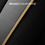 Road Comforts Car Seat Covers, Leather Front Seat Covers with Piping, Air-Cool Mesh Designed, Airbag Compatible Automotive Seat Covers for Most Car, Truck, Van, SUV - Black with Beige Piping