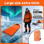 Sleeping Bag, Terrashell Blanket, Emergency Sleeping Bag, Waterproof, Compact Lightweight, Extra Thick, Heat Blanket Survival for Survival Kit Car Camping Gear Hiking Go (65μm) (2PCS)