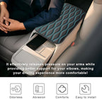 Car Center Console Cushion Pad, 12.48×7.40 Inches Waterproof Car Armrest Seat Box Cover, Comfortable PU Leather Vehicle Armrest Cover Protector, Car Decor Interior Accessories (Black＋Blue)