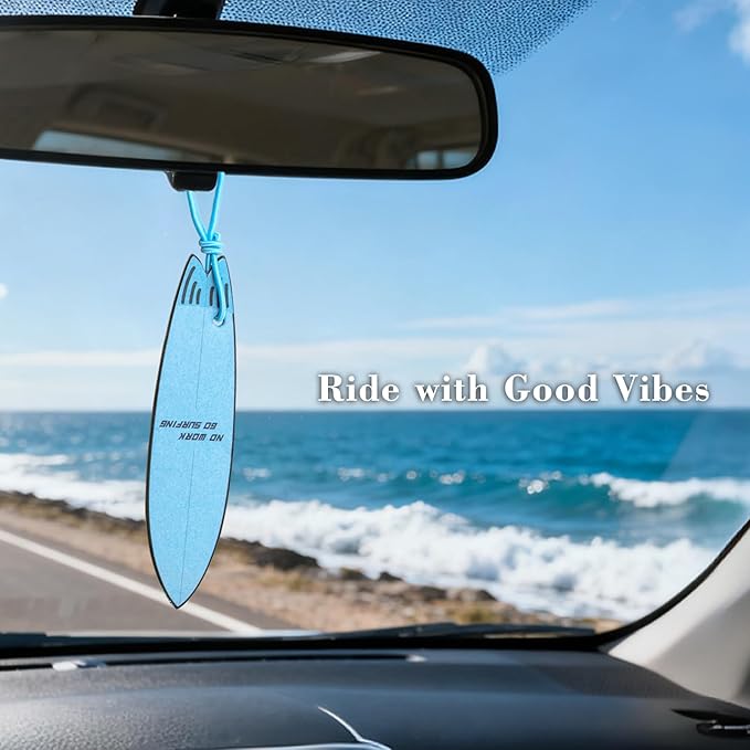 THEDOTS 15 Pack Surfboard Car Air Freshener Hanging, Assorted Scents Variety Set, Long Lasting Mens Rearview Mirror Accessories Gift