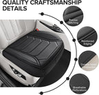 CAPITAUTO 2 Pack Bottom Car Seat Cover, Dual Storage Pockets Luxury Faux Leather Front Seat Covers for Cars, Super Breathable, Anti-Slip, Full Wrapping Edge - Fit for Most Sedans SUV Trucks (Black)