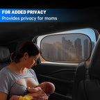 4 PCS Universal Car Window Shades for Baby, 20"x12" Static Cling Mesh Car Shades for Side Windows, Easy Fold UV & Sun Protection Window Covers for Family Travel