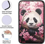 Dreaweet Car Armrest Cover Cherry Blossoms Panda Car Accessories Center Console Cover Replacement,Universal Armrest Cover for Car Center Console for Truck Sedan SUV