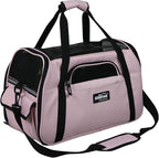 EliteField Soft Sided Pet Carrier (3 Year Warranty, Airline Approved), Multiple Sizes and Colors Available (Medium: 17" L x 9" W x 12" H, Pink)