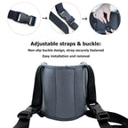 Child Car Seat Head Support Band, Adjustable Child Head Band Strap Headrest for Kids, Breathable, Safety Head & Neck Pillow Support - A Comfortable Sleep Solution, Grey & Fluorescent Green