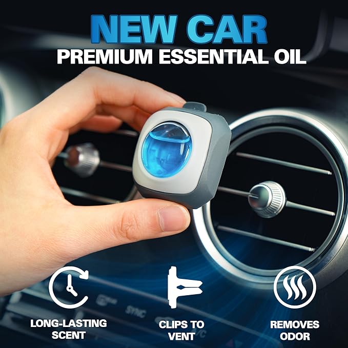 Air Jungles Car Air Fresheners Clip 6 Ct, Variety Pack Vent Clips, 4ml Each, Long Lasting Up to 180 Days Refresher Odor Eliminator, Multi Scent Ideal Gift for New Car Owner
