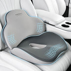 Coverado Car Seat Cushion and Lumbar Support Pillow, Memory Foam Ergonomic Back Support Driving Seat Cushion for Sciatica, Tailbone, Back Pain, Non-Slip Washable Cushion for Car, Driver, Office